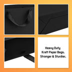 Gift Bags with Handles 8.6x4x7 Inch Small Black 25 Pack