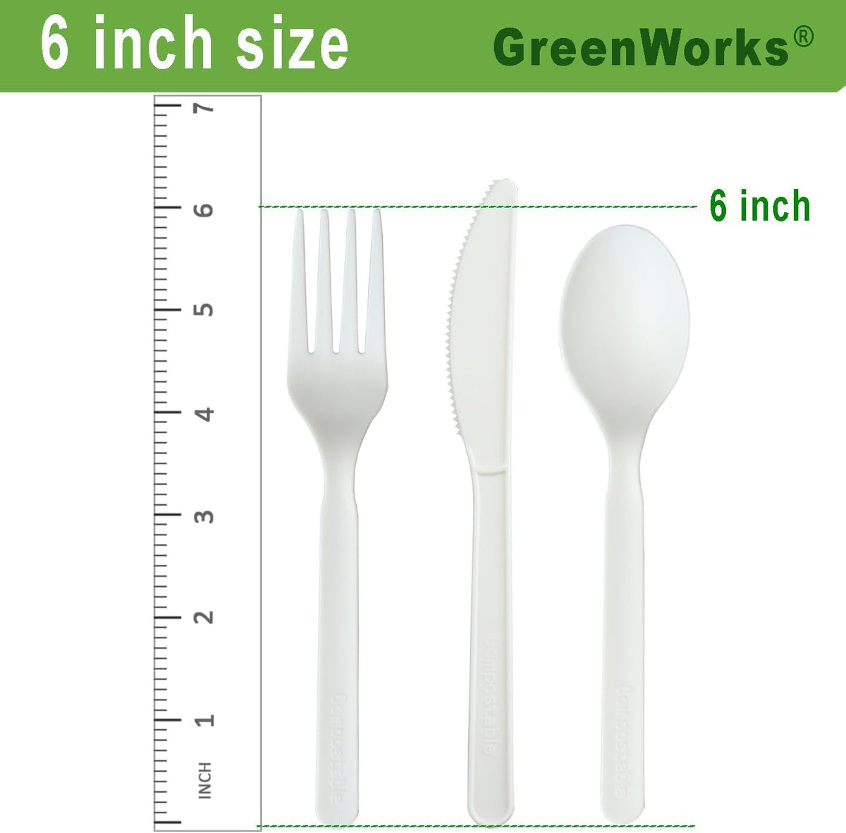 1000 Count 6" Compostable Forks, BPI Certified,Bulk Cutlery Utensils Fork
