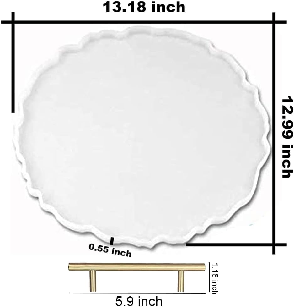 13 inches Large Silicone Tray Mold, Big Geode Silicone Mold for Resin, Irregular Shaped Round Resin Geode Tray Molds