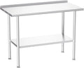 NSF Stainless Steel Prep Table 24X48 inch with Backsplash