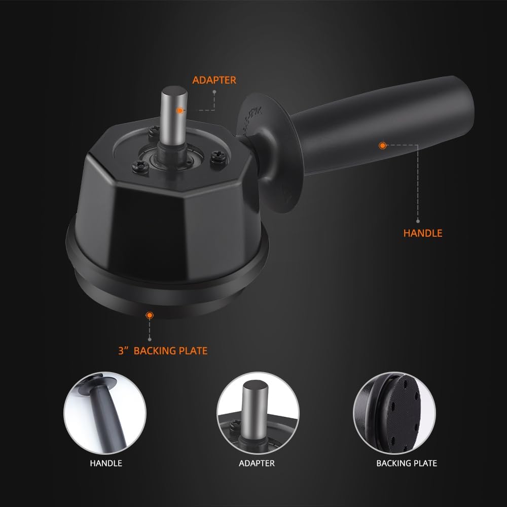 Dual Action Power System Tool, Forced Dual Action Polisher Adapter Detailing Tool with 3Pcs Polishing Pads For