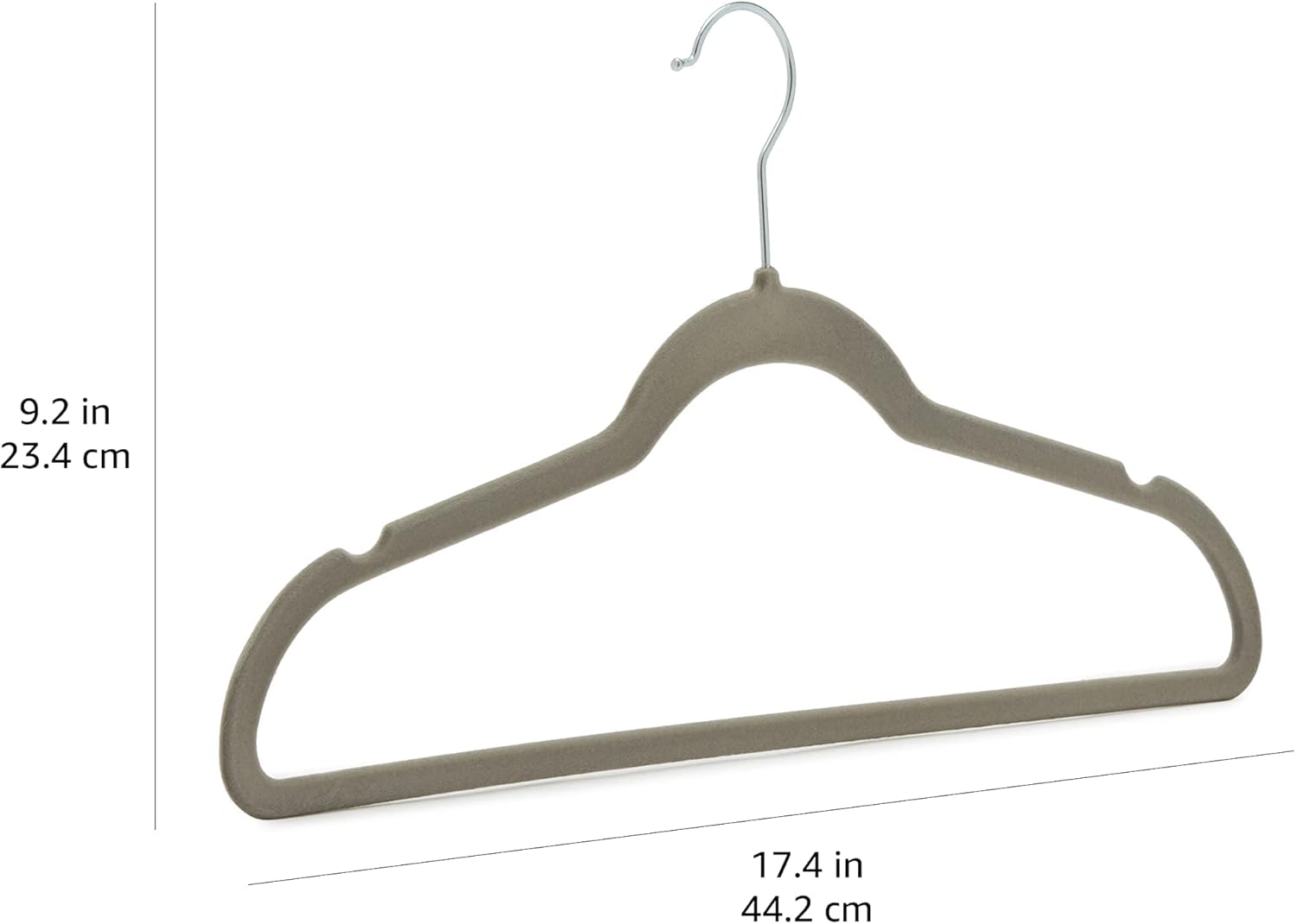 Slim Velvet Non-Slip Space Saving Suit Clothes Hangers, Closet Organizer, Gray/Silver, 50-Pack
