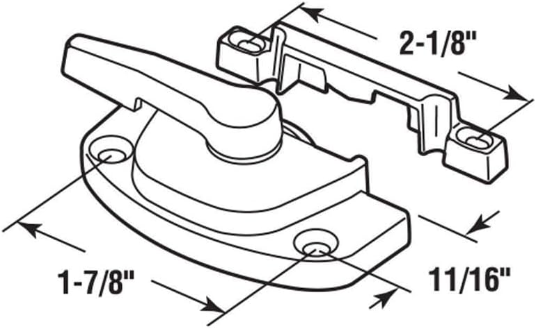 White Sash Lock with 1-7/8" Screw Holes | Fits Single and Double Hung Windows, Diecast, White Single Pack | F2754