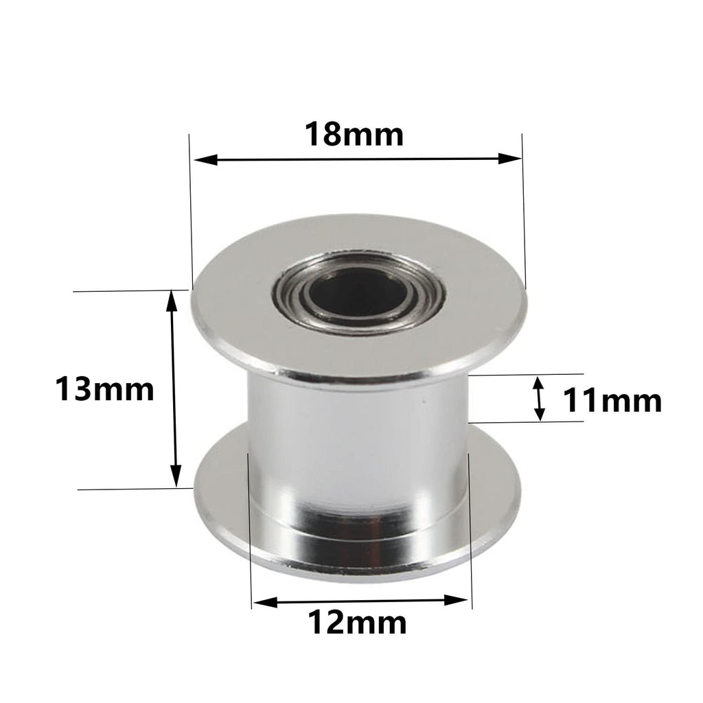 (Pack of 10)20 Teeth 5mm Bore 10mm Width Belt Silver Tone GT2 Idler Pulley Aluminum Alloy Toothless Timing Belt Pulley Wheel for 3D Printer Accessory