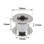 (Pack of 10)20 Teeth 5mm Bore 10mm Width Belt Silver Tone GT2 Idler Pulley Aluminum Alloy Toothless Timing Belt Pulley Wheel for 3D Printer Accessory