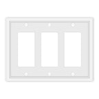 Dyekou 3 Rocker Light Switch Cover Plate, White Classic Decorative