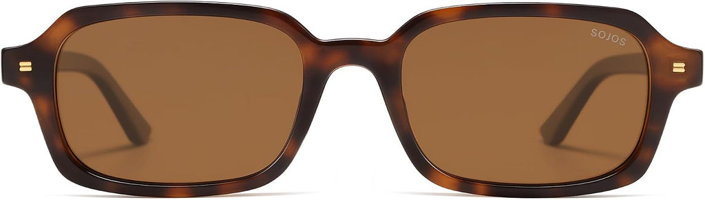 Trendy Rectangle Polarized Sunglasses Womens Mens SJ2610 | Small Cute 90s Y2k Retro Fashion Vintage Sunnies Slim Thin