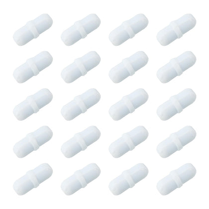 Magnetic Stirrer Mixer Stir Bar Rod 20mm/0.79" Cylinder Shape PTFE Coating Magnet White for Laboratory 20Pcs
