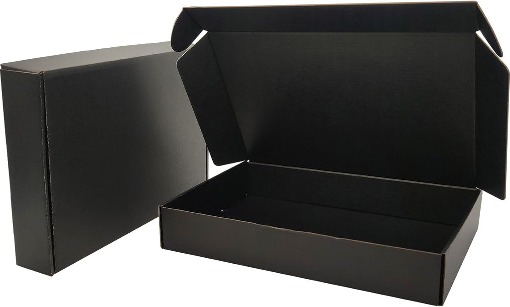 11x8x2 Shipping Boxes Black Mailer Corrugated Cardboard Box Set of 25
