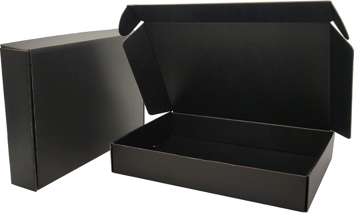 11x8x2 Shipping Boxes Black Mailer Corrugated Cardboard Box Set of 25