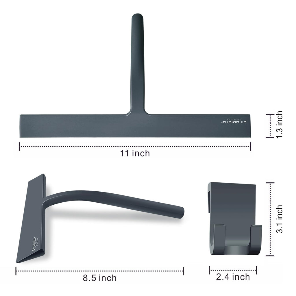 Shower Squeegee for Glass Doors, RICHMIRTH 11" Inch Width Silicone Rubber Blade Squeegee Window Cleaner Tool Squeegee