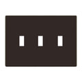 ENERLITES Screwless Triple Toggle Light Switch Wall Plate Cover, Brown