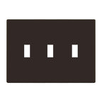 ENERLITES Screwless Triple Toggle Light Switch Wall Plate Cover, Brown