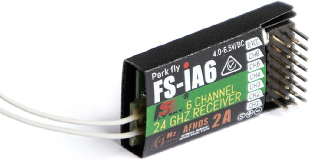 JeeFly RC Receiver FS-iA6 6-Channel 2.4GHz Remote Control Receiver with Dual Antenna Compatible with