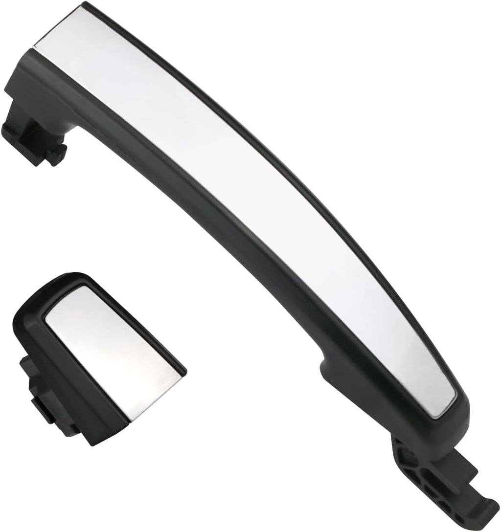 APPERFiT Exterior Door Handle w/Chrome Insert & End Cap 25936893 25936881 for Driver or Passenger Side Compatible with Chevy Camaro Cruze Malibu Orlando Sonic Trax, Buick, Cadillac