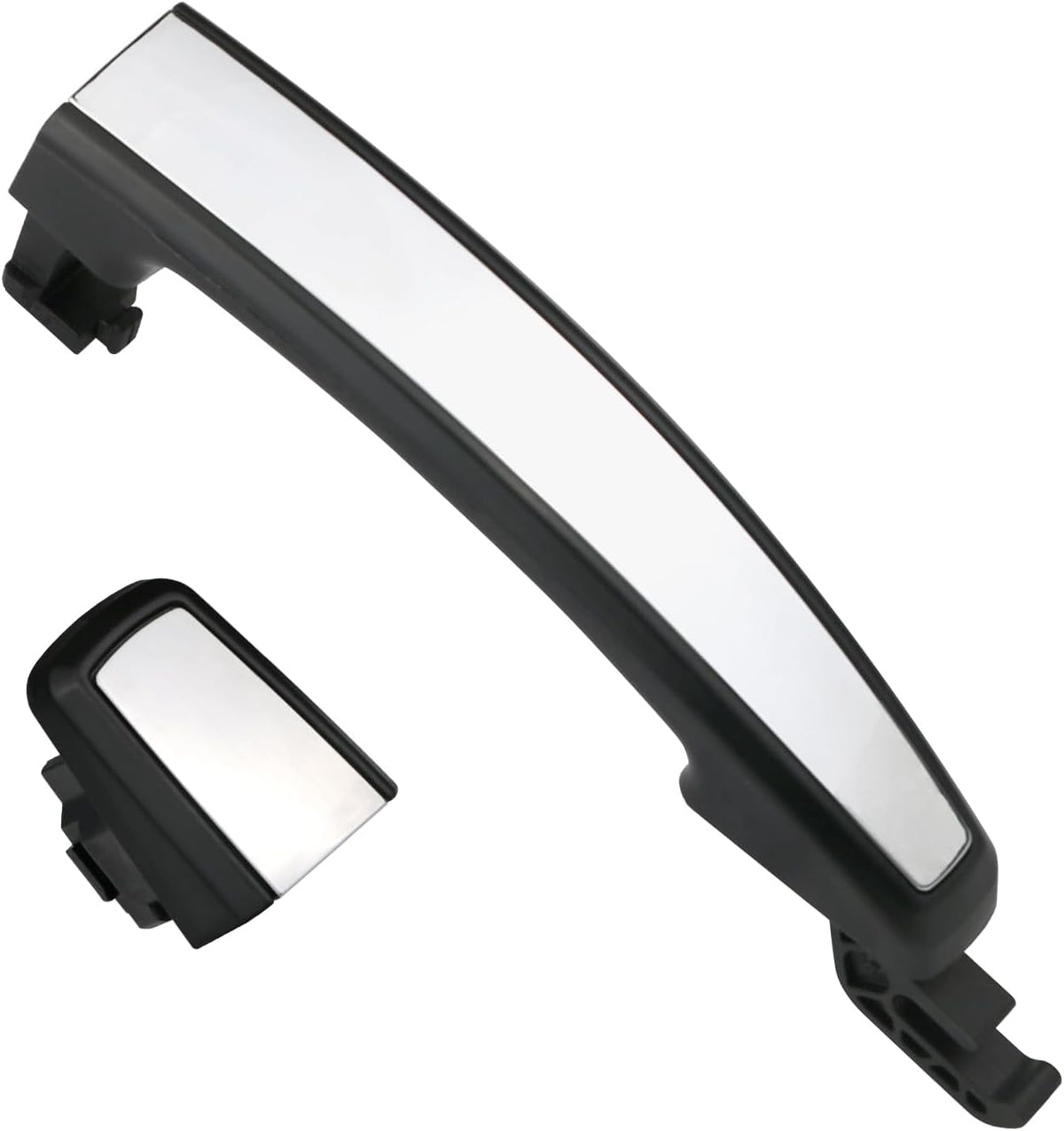 APPERFiT Exterior Door Handle w/Chrome Insert & End Cap 25936893 25936881 for Driver or Passenger Side Compatible with Chevy Camaro Cruze Malibu Orlando Sonic Trax, Buick, Cadillac