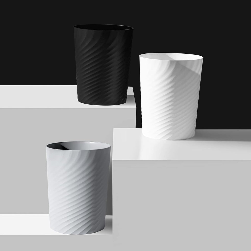 Plastic Small Bathroom Trash Can Wastebasket Garbage Can, White | Sturdy-Easy to Clean, Bathroom, Laundry Room