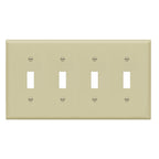 ENERLITES Quad Toggle Light Switch Wall Plate Cover, 4-gang, 1 Pack, Ivory