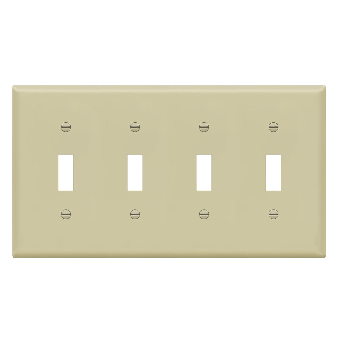 ENERLITES Quad Toggle Light Switch Wall Plate Cover, 4-gang, 1 Pack, Ivory