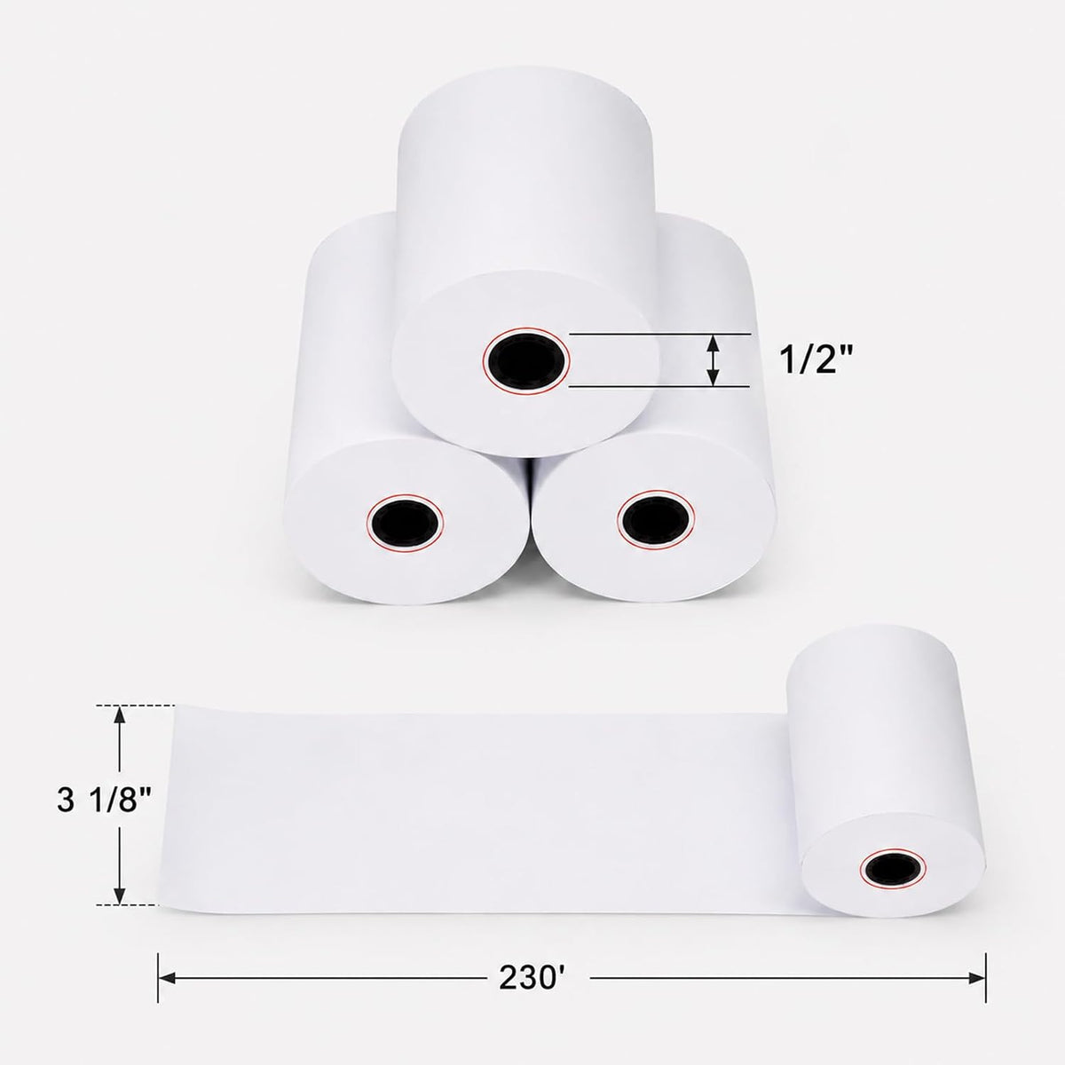 Thermal Receipt Paper Rolls 3-1/8 x 230ft, 10 rolls