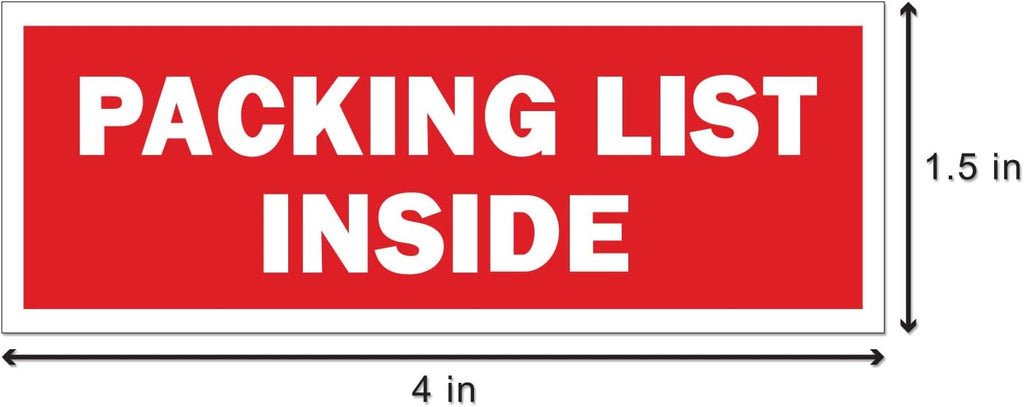 Packing List Labels, 1.5 x 4 inch, Red, 900 Labels