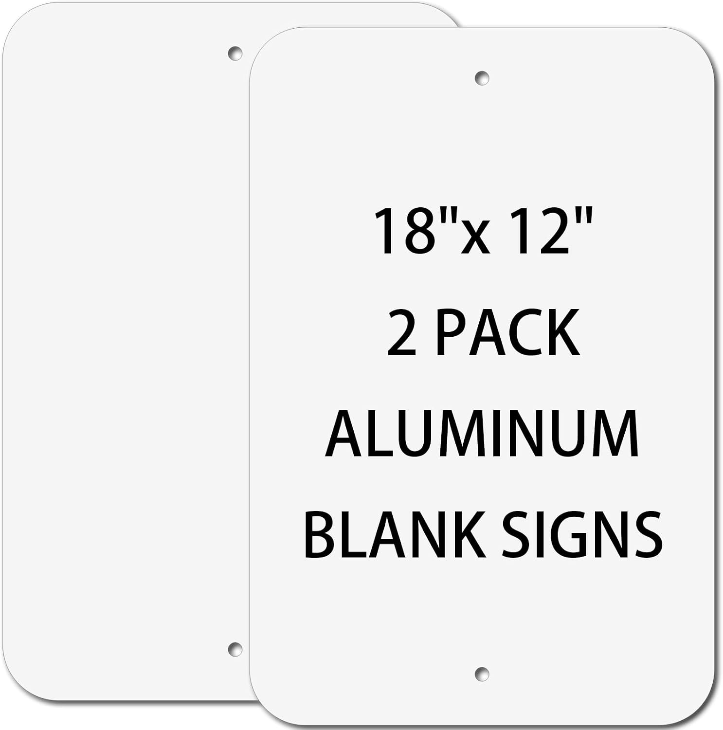 Blank Aluminum Signs 2-Pack, 18 x 12 Inches Sublimation Metal Sign Blank, Write-On Sign for Vinyl DTF Screenprint or