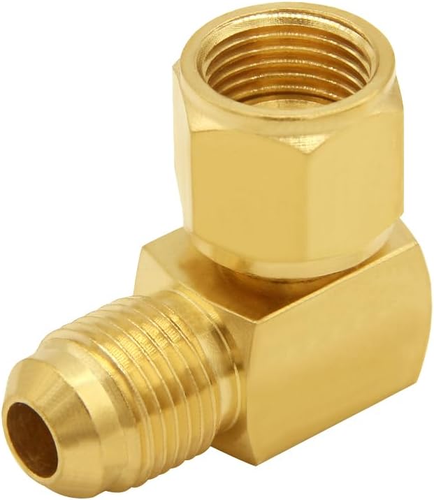 Joywayus 2 Pack Brass 3/8" Flare Swivel Female to Male Tube Elbow Fitting