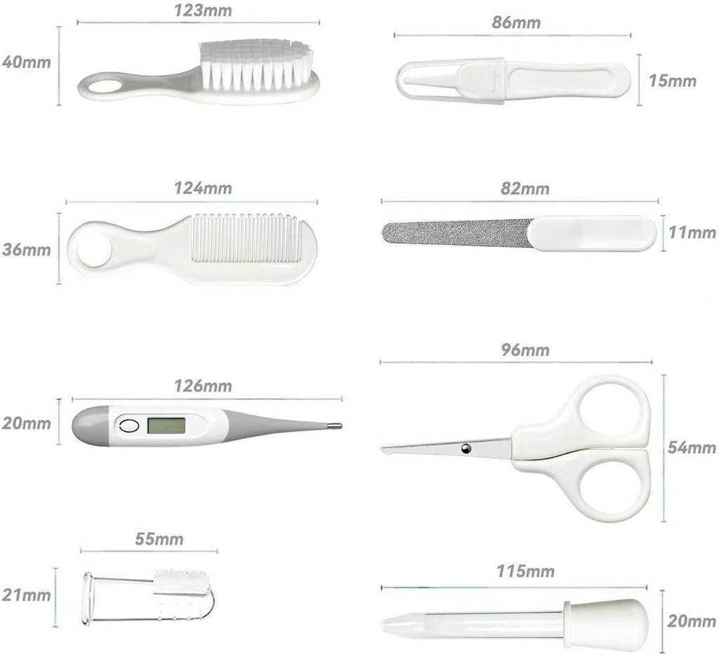 Baby Grooming Kit, Infant Safety Care Set with Hair Brush Comb Nail Clipper Nasal Aspirator,Baby Essentials Kit for