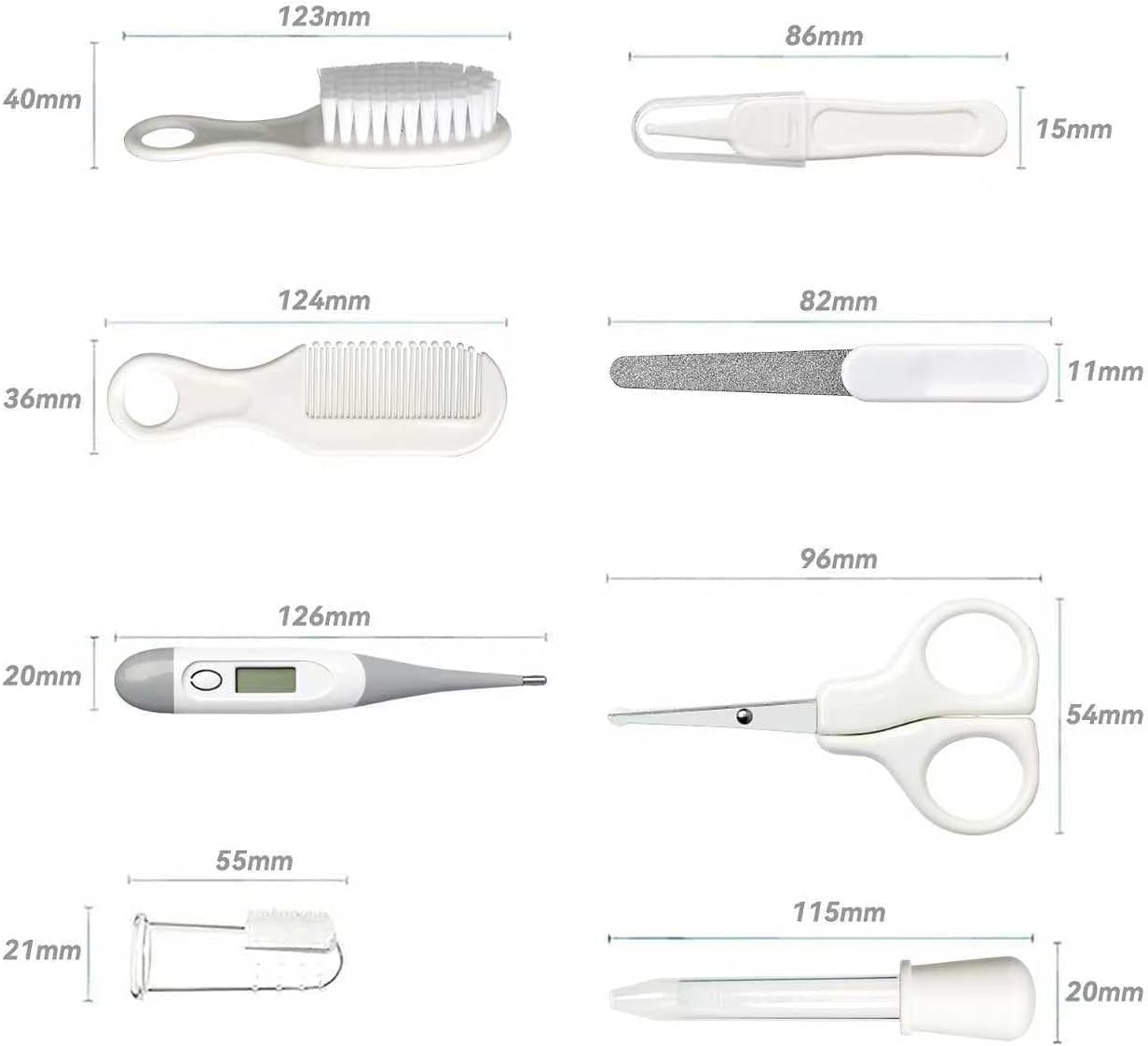 Baby Grooming Kit, Infant Safety Care Set with Hair Brush Comb Nail Clipper Nasal Aspirator,Baby Essentials Kit for