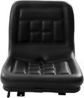 Tractor Seat & Lawn Mower Seat - Black PVC Leather 13 Inch High Back Seat Replacement for Most Forklift, Excavator
