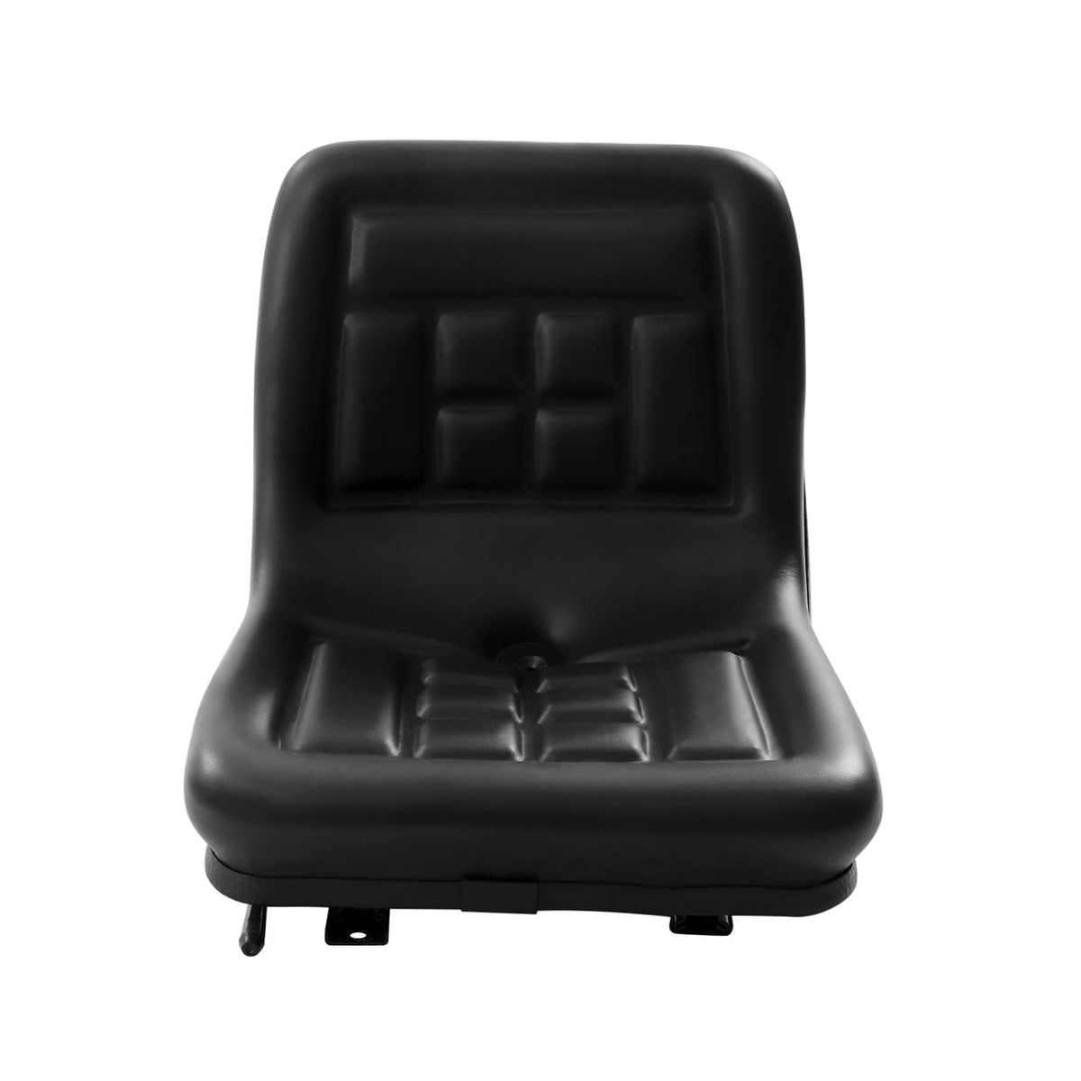 Universal Lawn Tractor Seat Replacement - Compact High Back Mower Seat with Adjustable Position and Central Drain