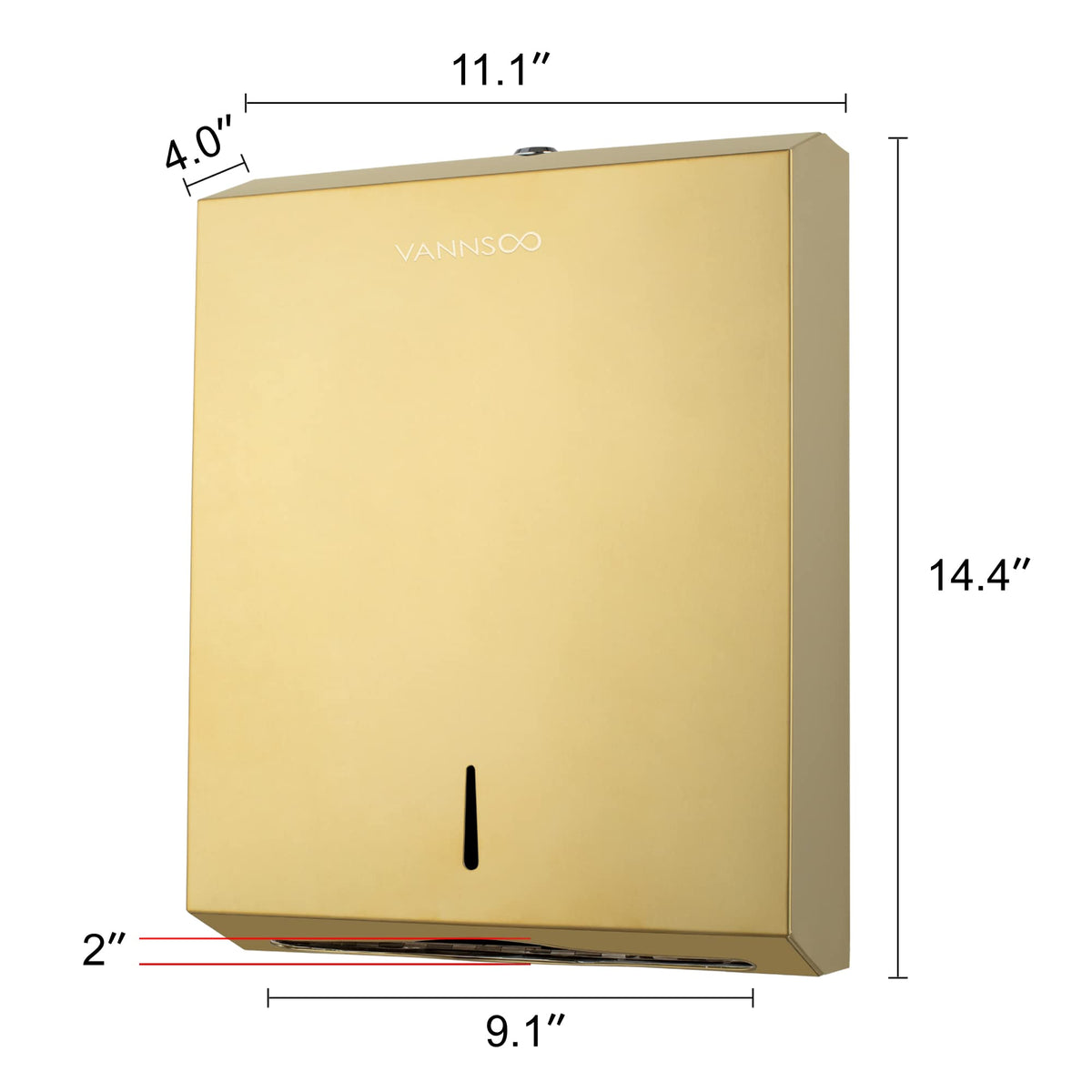 Paper Towel Dispenser, Commercial Stainless Steel, Gold
