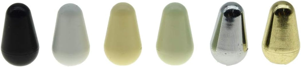 KAISH 2pcs Guitar 5 Way Pickup Selector Switch Tip Switch Cap Switch Knob for USA Stratocaster/Strat Aged White