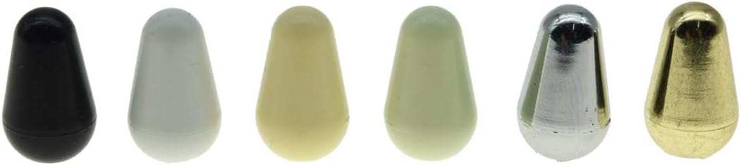 KAISH 2pcs Guitar 5 Way Pickup Selector Switch Tip Switch Cap Switch Knob for USA Stratocaster/Strat Aged White