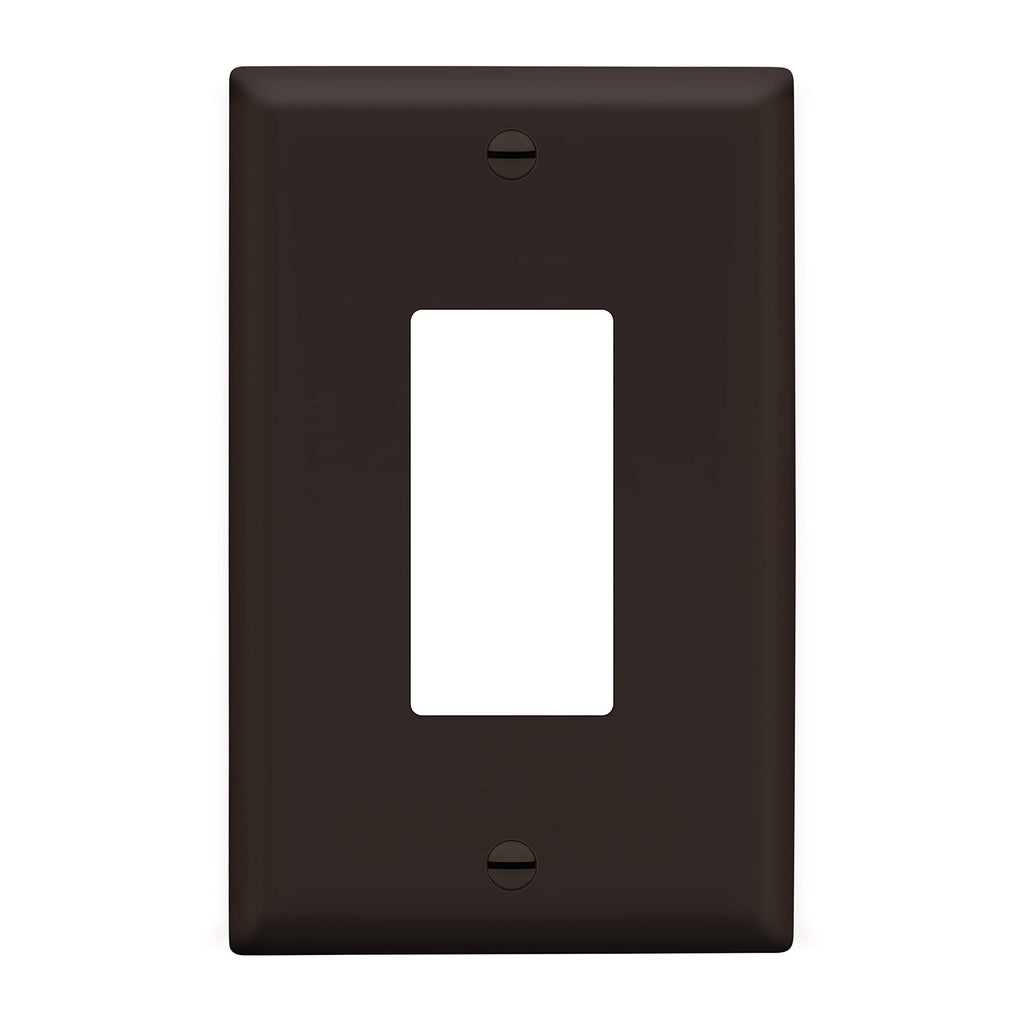 LIDER Decorator Switch Cover, Mid-Size 1-Gang, Thermoplastic, Matte Brown