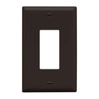 LIDER Decorator Switch Cover, Mid-Size 1-Gang, Thermoplastic, Matte Brown