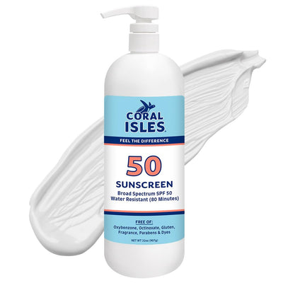 SPF 50 Sunscreen Lotion Reef Compliant Broad Spectrum 32 Fl Oz