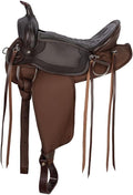 Leather-Cordura Western Trail Saddle II | Lightweight Comfort | Easy-Care Synthetic Skirt | Tooled Leather Pommel |