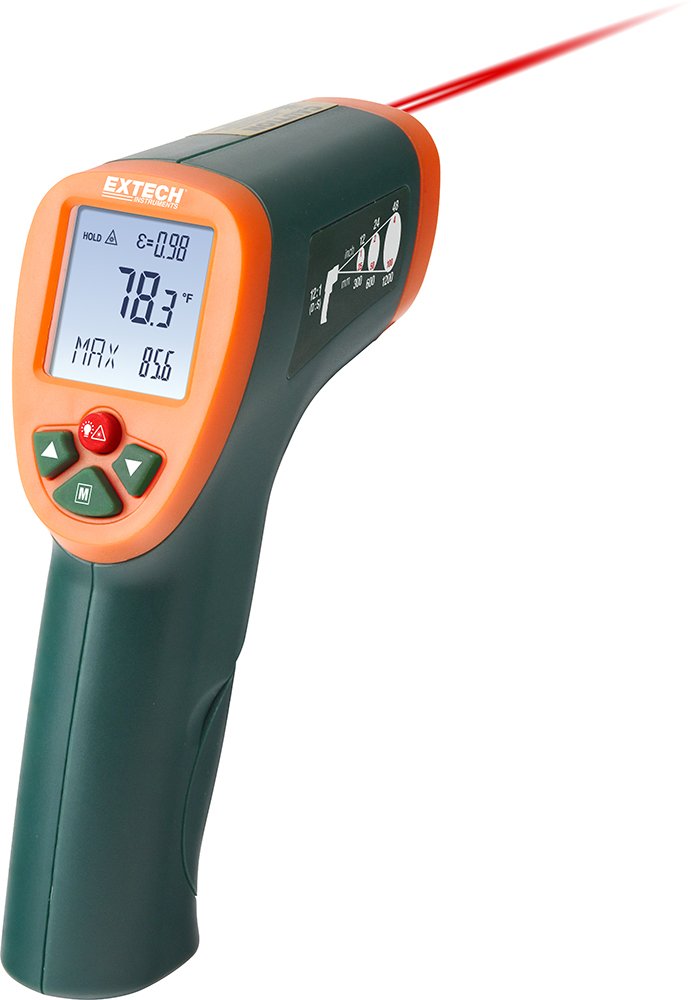 Extech IR270 Infrared Thermometer with Color Alert, -58 to 1472F