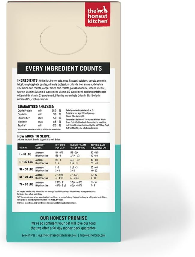 Wholemade Whole Grain Fish & Oats Recipe, Human Grade Dehydrated Dog Food, Just Add Water, Supports Digestion, Skin &