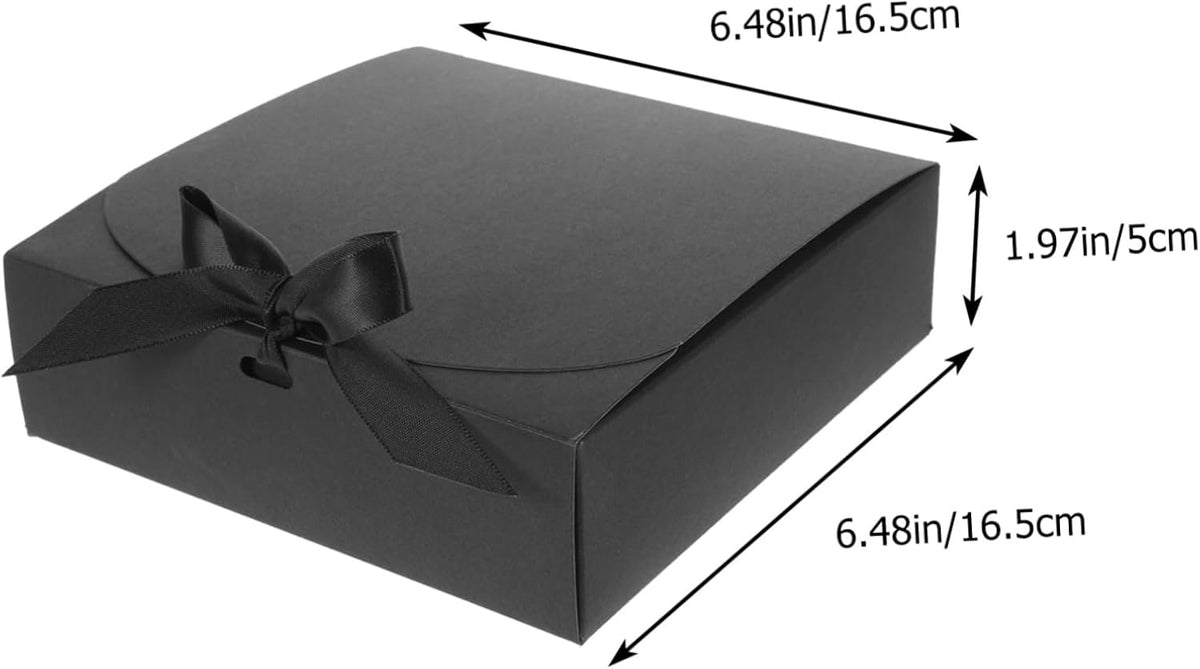 Black Kraft Gift Boxes with Lids, 10 Pack Decorative Present Box