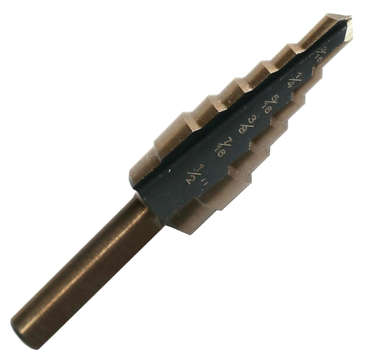 Drill America #1 HSS Black & Gold Step Drill Bit (1/8"- 1/2 by 1/32")