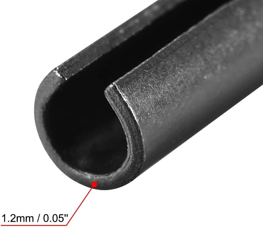 uxcell Slotted Spring Pin - 6mm x 60mm Plain Finish 65Mn Roll Assortment Kit for Small Machine Projects 20Pcs