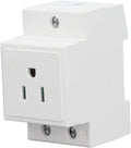 DIN Rail Socket, DIN Rail Mount Modular Power Socket Single AC Outlet, Built in Protective Outlet for Distribution Panel (US AC110?250V 15A)