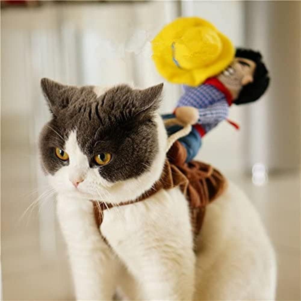 Halloween Cowboy Dog Costume Cosplay Apparel Riders Clothing | cat apparel