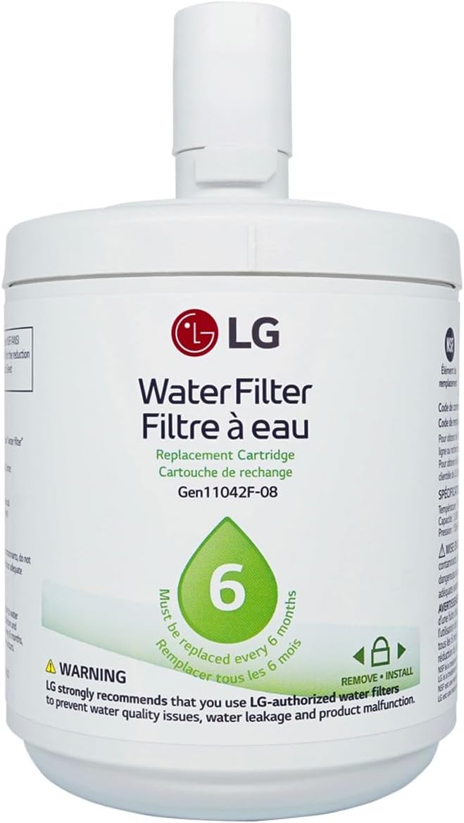 LG LT500P - 6 Month / 500 Gallon Capacity Replacement Refrigerator Water Filter (NSF42 ADQ72910911 , White