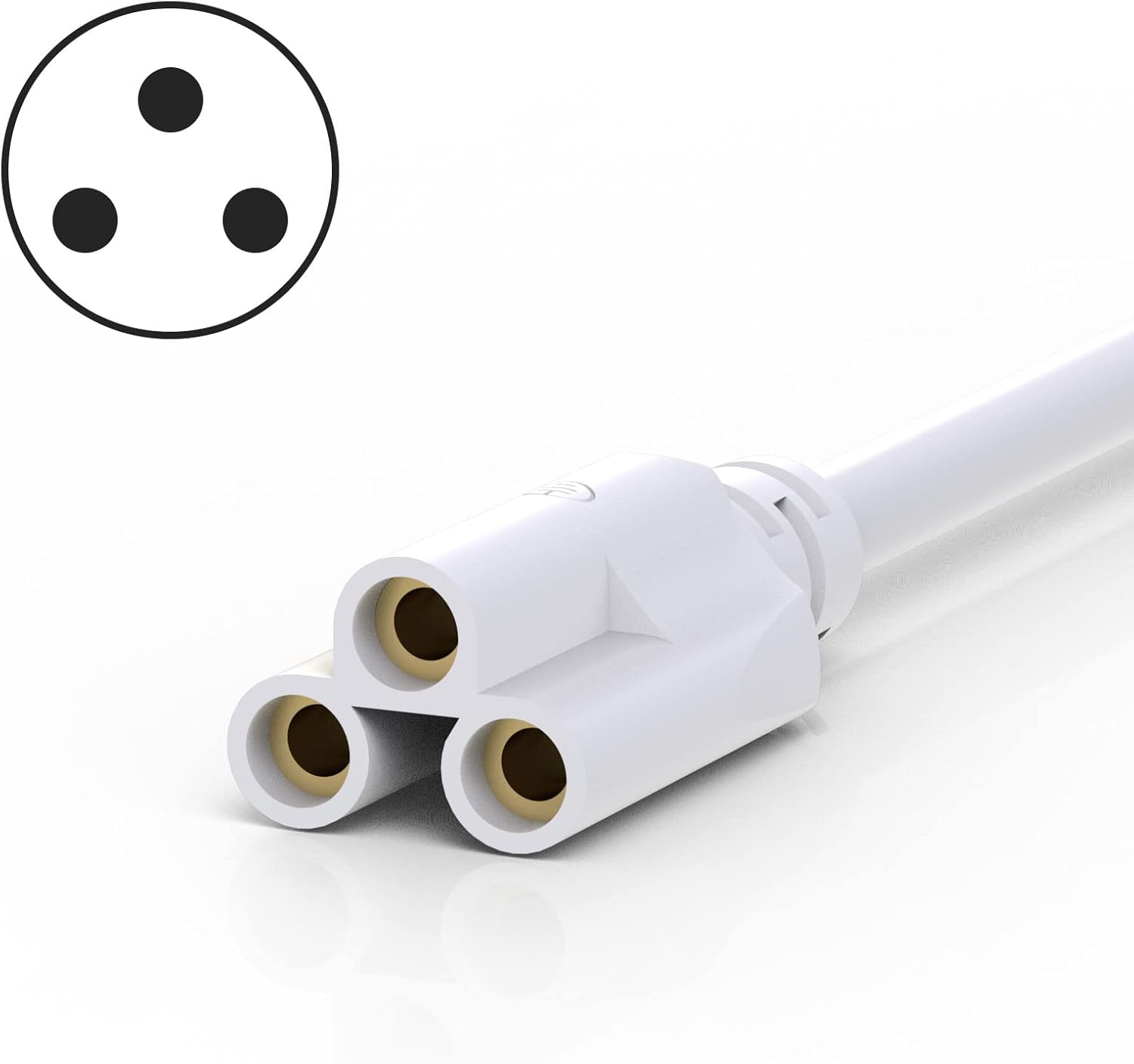 5FT Plug Power Cord T5 T8 LED Tube Power Cable,5FT 3-Outlet Power Cord for LED Shop Lights