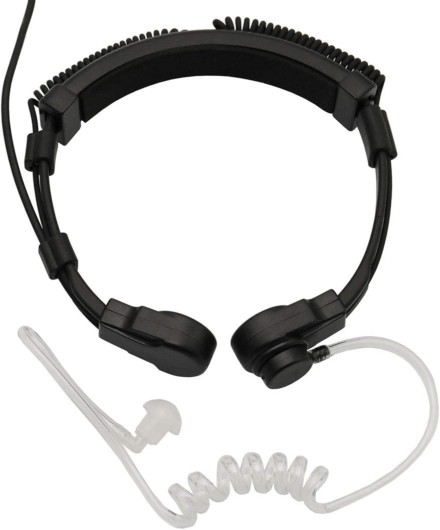 Throat Mic Microphone Covert Acoustic Tube Tactical Earpiece with Finger PTT Compatible with Motorola XPR 6500 XPR
