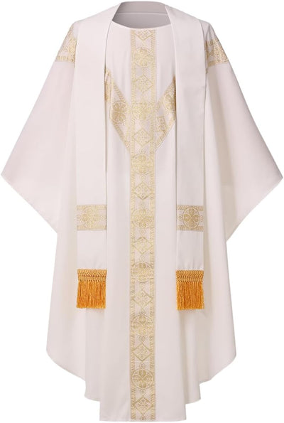 Catholic Priest Chasuble Church Mass Vestment Robe with Stole