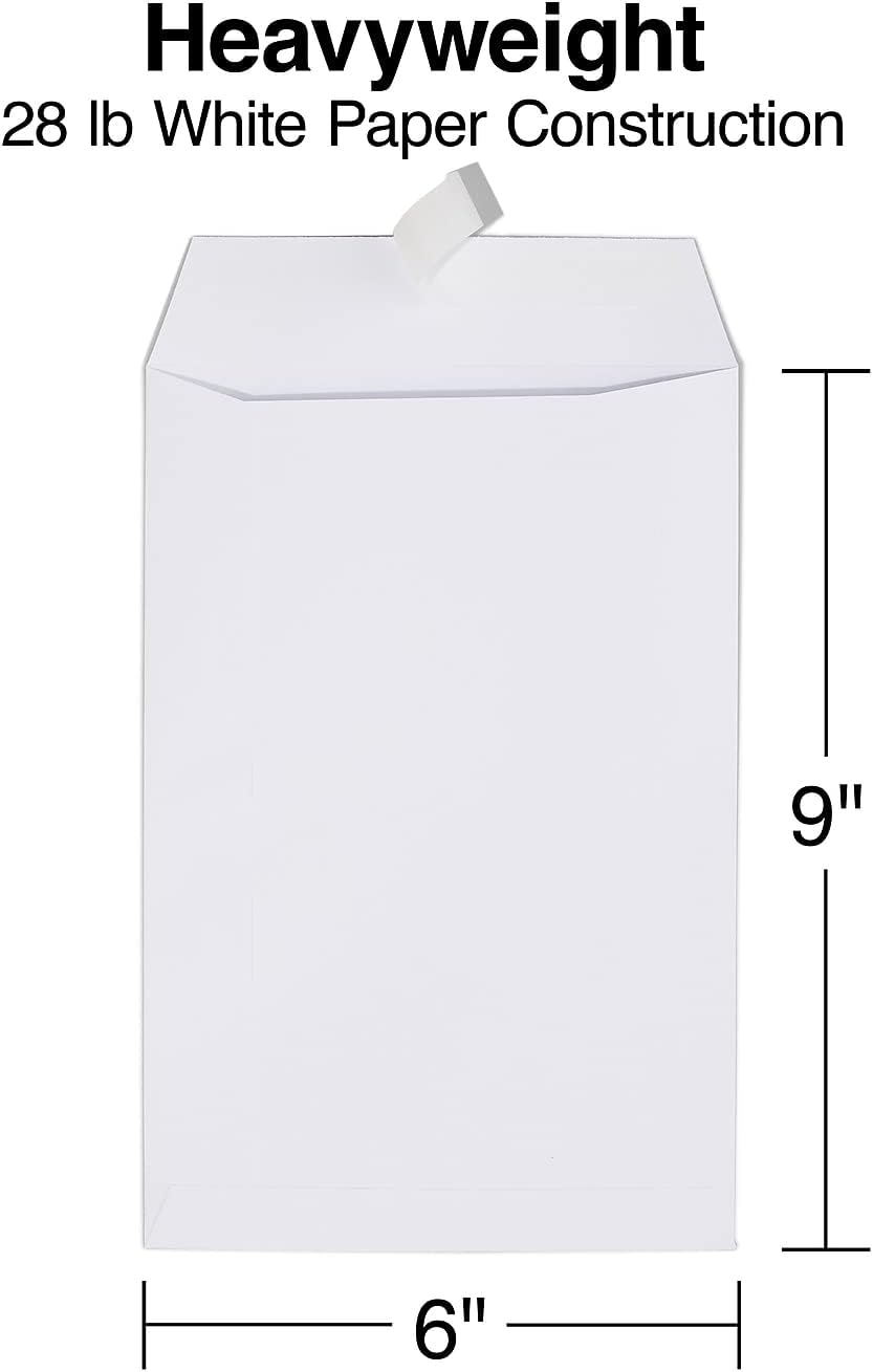6x9 White QuickStrip EasyClose Catalog Envelopes, 500/Carton